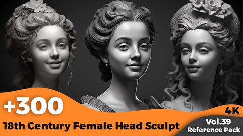 +300 - 18th Century Female Head Sculpt(4k)