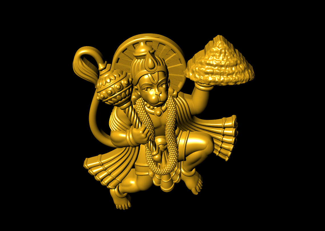 ArtStation - hanumanji pendant stl file2 | Resources