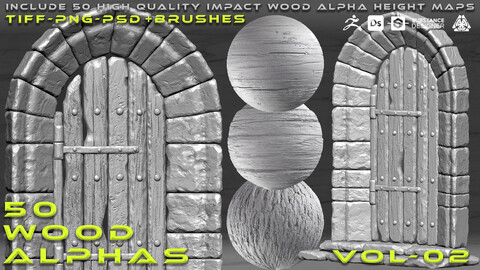 50 Wood Alpha - Vol 02 + Brushes