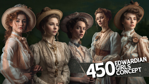 450 Edwardian Girls Concept _ VOL 1 _ Character Reference