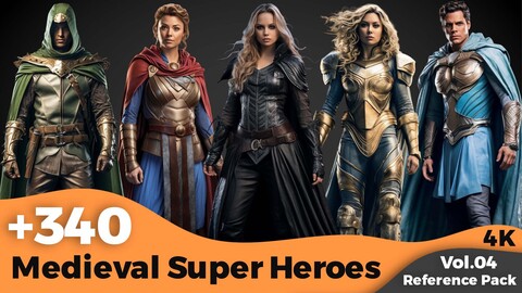 +340 Medieval Super Heroes (Male & Female) Concept (4k)