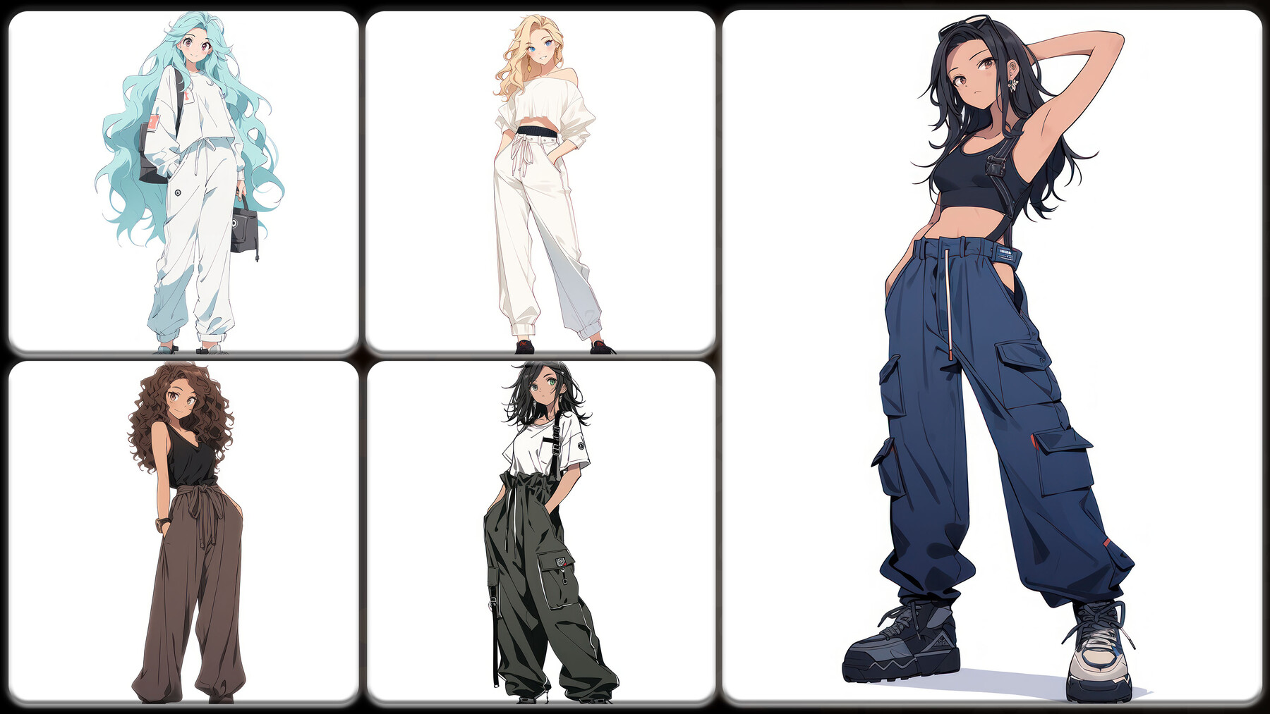 Some Anime Characters Are Standing In Poses Background, Hip Hop Picture  Poses Background Image And Wallpaper for Free Download