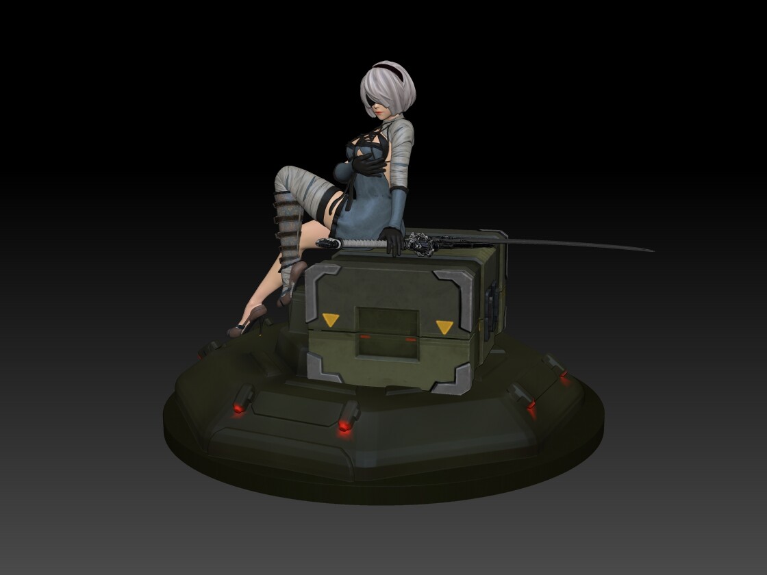 ArtStation - NIER AUTOMATA 2B 3D PRINT MODEL | Resources