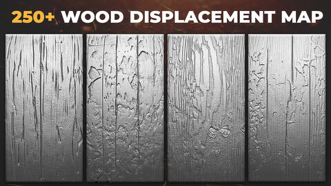 250+ Wood Displacement Map (Alphas) for ZBrush, Blender vol.10