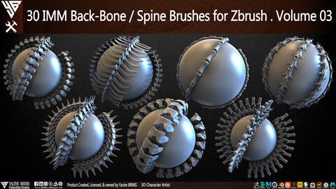 30 IMM Back-Bone / Spine ZBrush Brush Volume 03