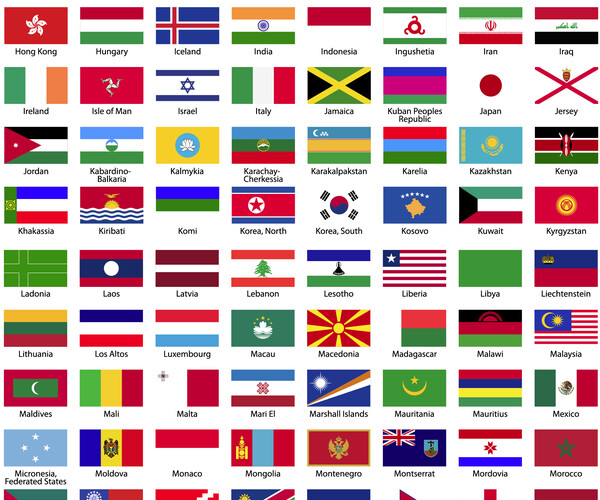 ArtStation - 287 Flags of the World, EPS Template Files | Artworks