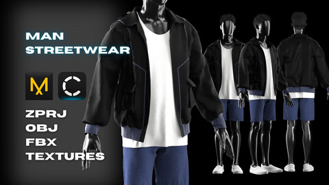 Man Streetwear Modeling in Clo3D - Marvelous Designer