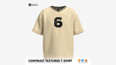 Contrast Textured T-Shirt 3D Model