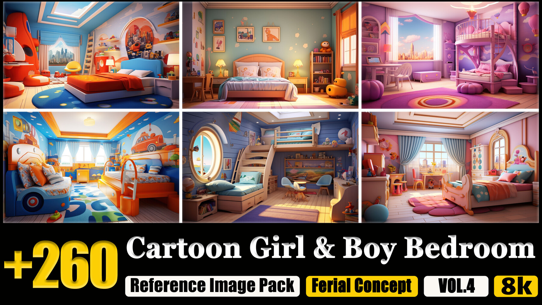 Artstation 260 Cartoon Girl And Boy Bedroom Reference Image Pack V4 Artworks 2810