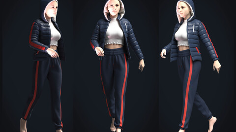 Girls Outfit-Puffer Jacket with Jogger