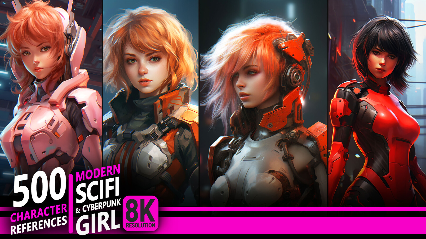 ArtStation - Cyberpunk Anime Girl Mascot Redesign_Assets