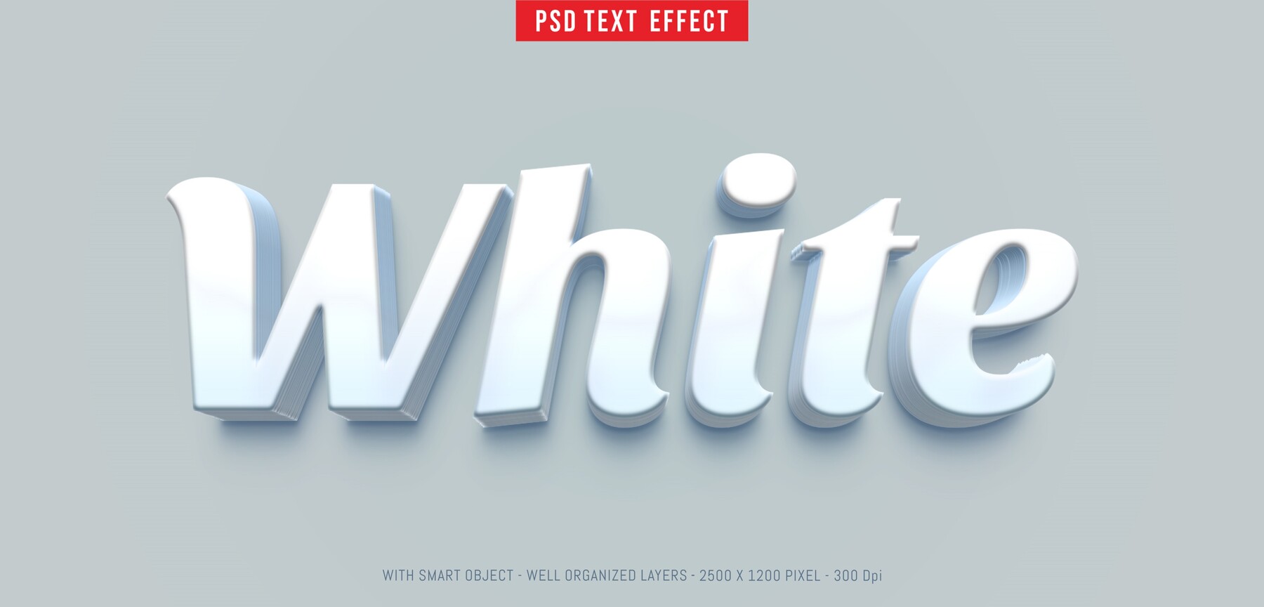 ArtStation - White PSD fully editable text effect. Layer style PSD ...