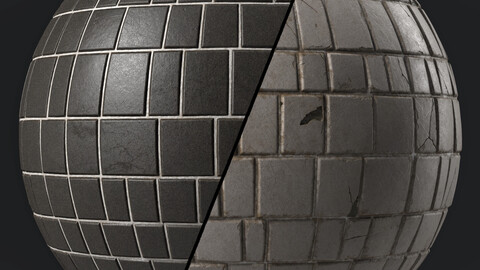 Brick Wall Materials 78- Ceramic Tile By Sbsar | Pbr 4k Seamless