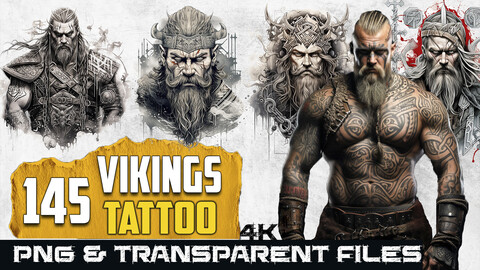145 Vikings Tattoo (PNG & TRANSPARENT Files)-4K - High Quality