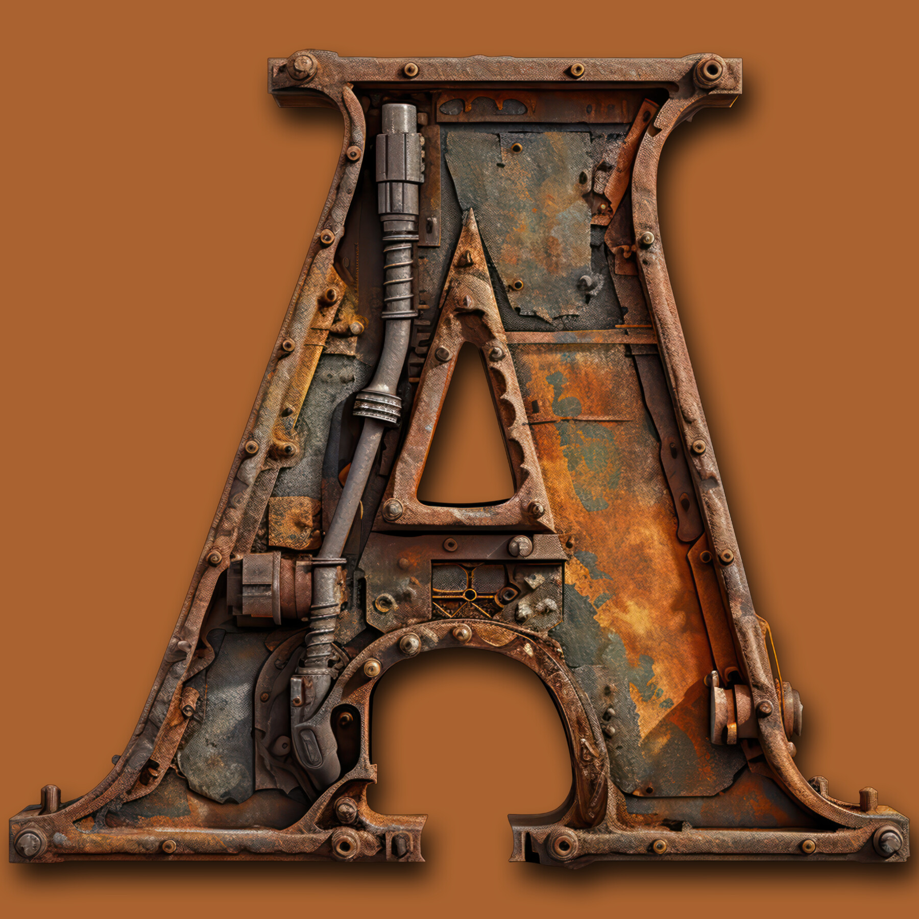 ArtStation - Alphabet - letter A, rusty letter clipart, digital print ...