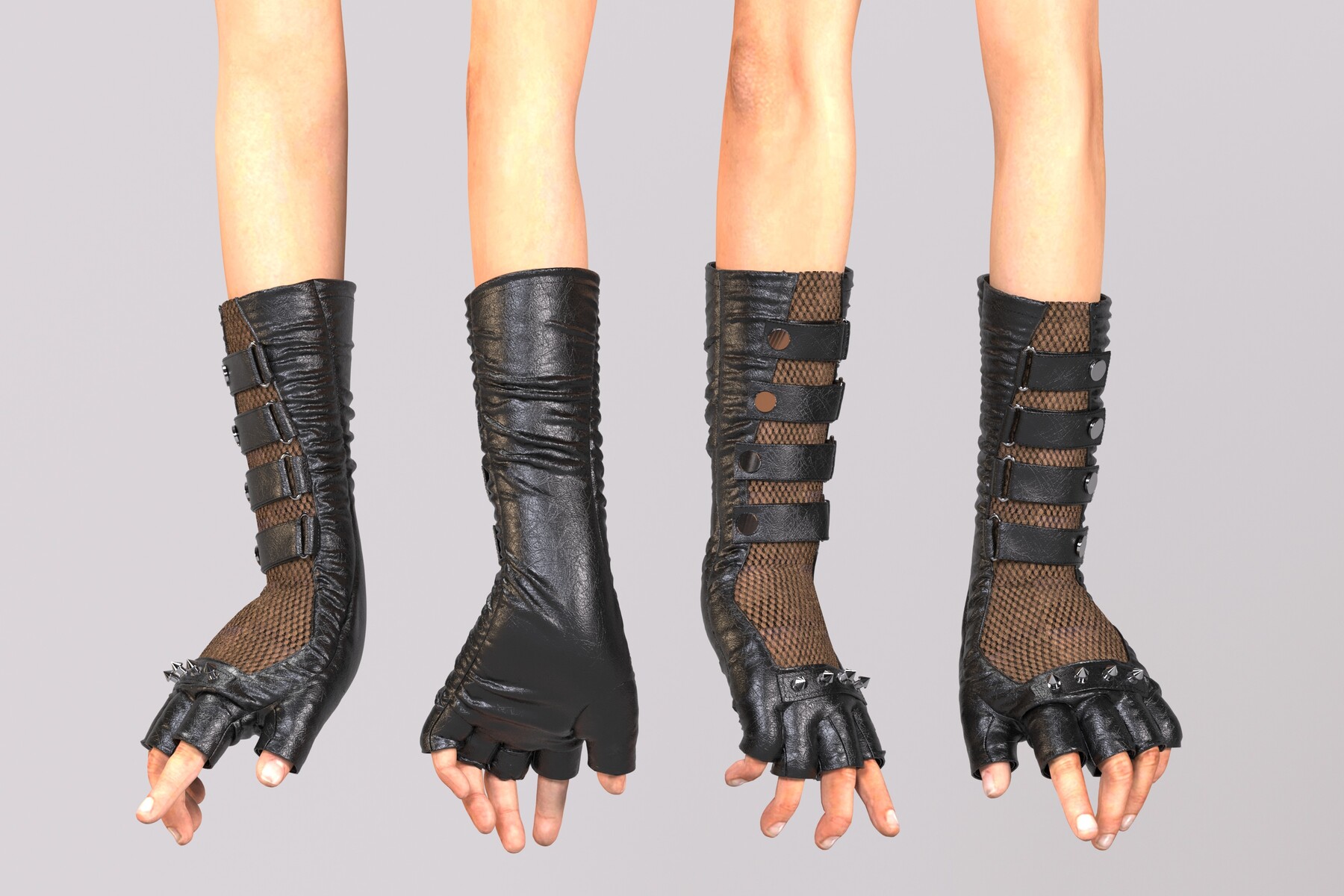 ArtStation - Fingerless leather glove