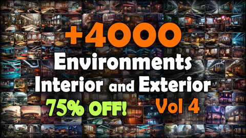 4000 Environments (Interior and Exterior) Reference Pack | MEGA Bundle | 4K | v.4