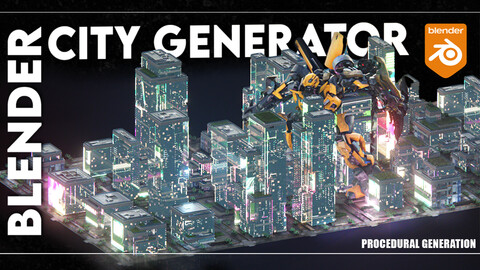 Procedural City Generator + Cityscape for Blender