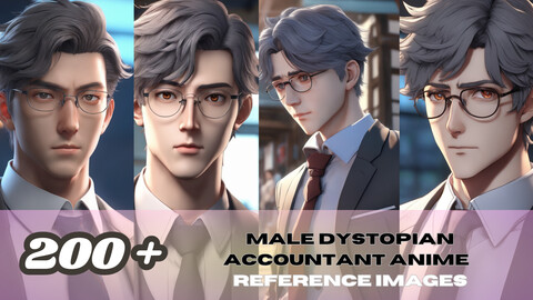 200 + Male Dystopian Accountant Anime | Reference Images