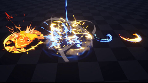 Unreal5 stylized VFX - electricity and fire