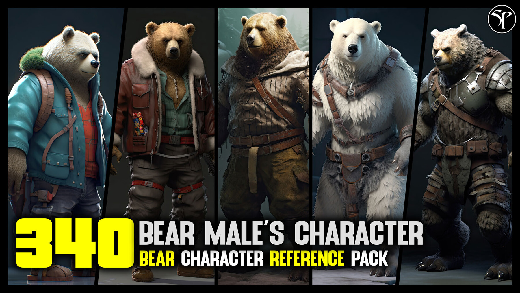 ArtStation - 340 Bear Male Character - 4K Reference Image Pack - Vol 43 ...