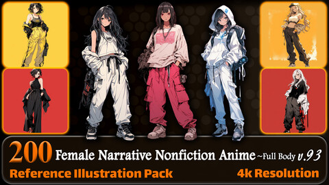 ArtStation - 200 Female Narrative Nonfiction Anime (Full Body ...