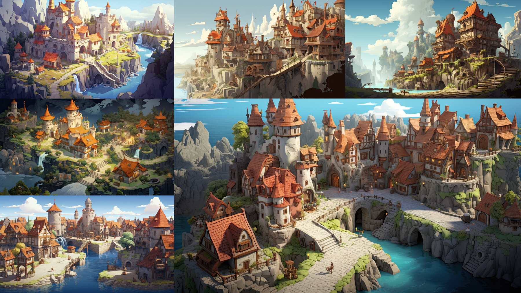 ArtStation - 205 arts - Dragons Lair Isometric Fantasy Village Novel ...