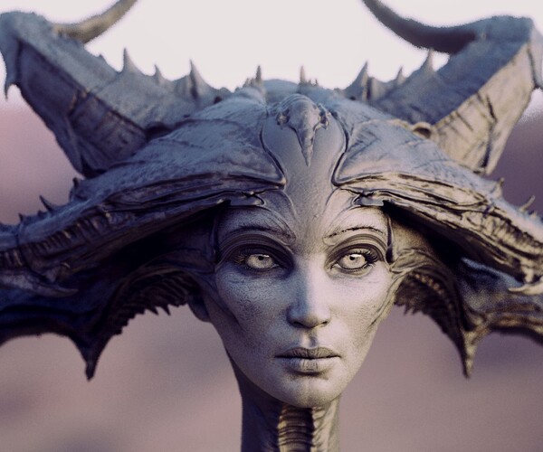 ArtStation - DEMONESS Part 1: 50 Heads With Blendshapes | Brushes