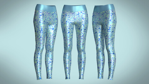 Girls Sports Leggings-Alien Camo Print