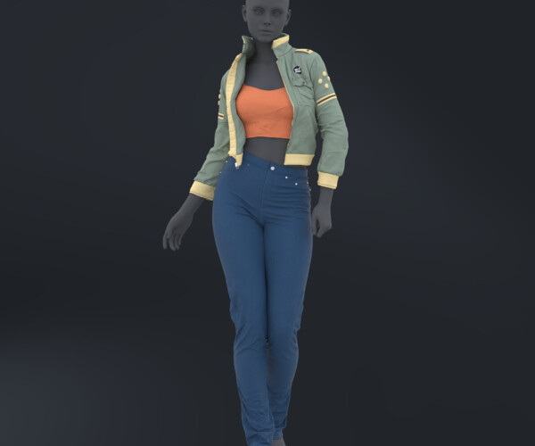 ArtStation - Jeans, Jacket and top outfit | Game Assets
