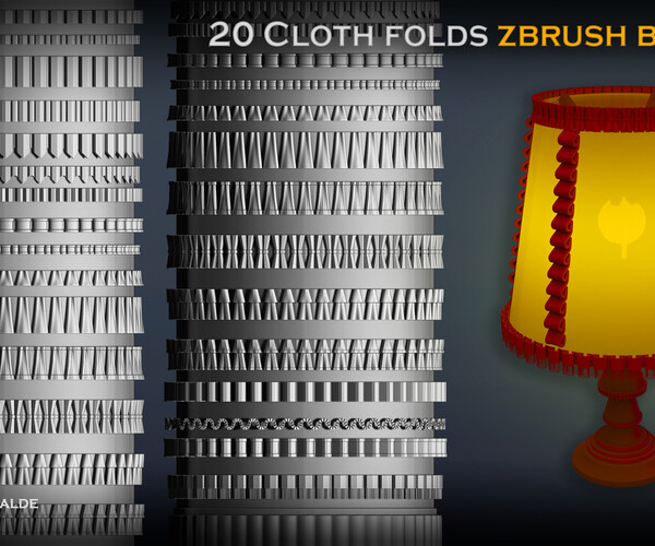 ArtStation - 20 CLOTH Folds IMM [ZBRUSH] Brushes (Blender) | Brushes