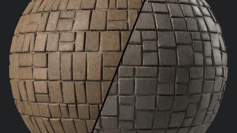 Stone Wall Materials 66- Slat Tiling | Sbsar Pbr 4k Seamless