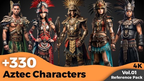 +330 Aztec Character (Male & Female) Concept (4k)