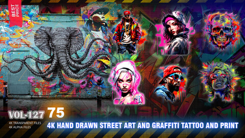 75 4K HAND DRAWN FULL COLOR STREET ART AND GRAFFITI TATTOO AND PRINT - HIGH END QUALITY RES - (ALPHA & TRANSPARENT) - VOL127