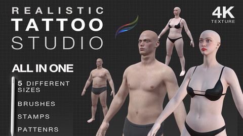 Tattoo Studio - Procreate 3d model women and Man