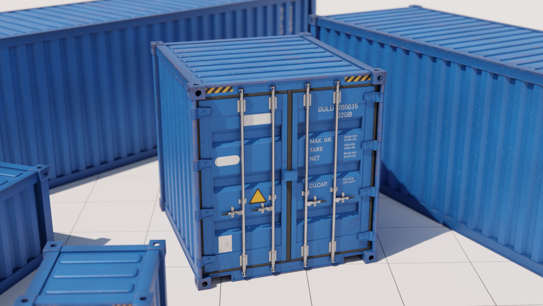 ArtStation - Containers - 5 sizes - Blue | Game Assets