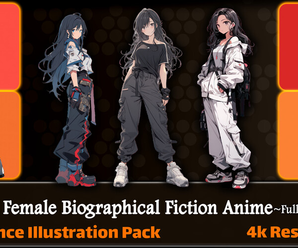 ArtStation - 200 Female Biographical Fiction Anime (Full Body ...