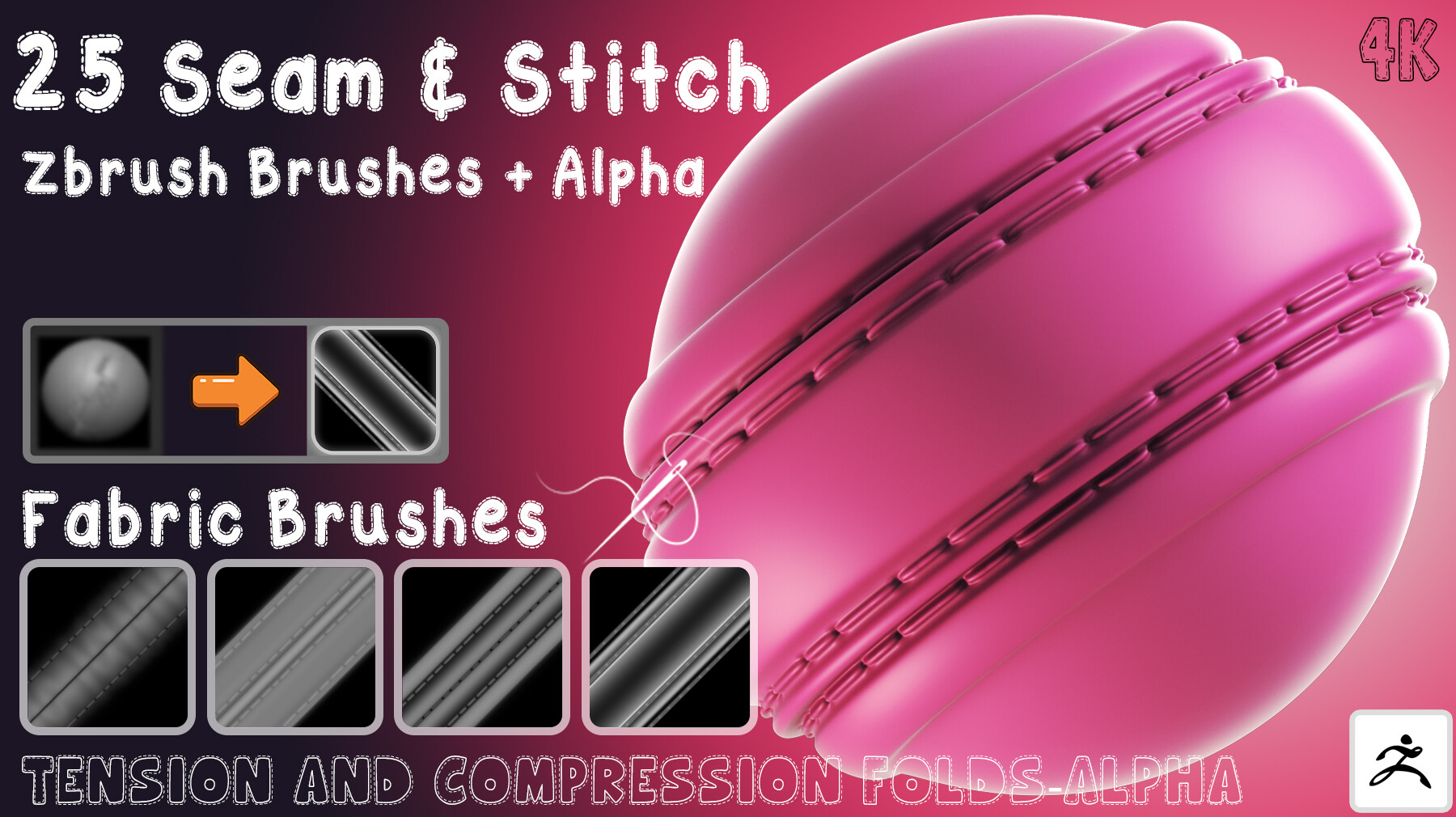 ArtStation - MF Stitches Seam Brushes For Zbrush + Alpha Vol2 | Brushes