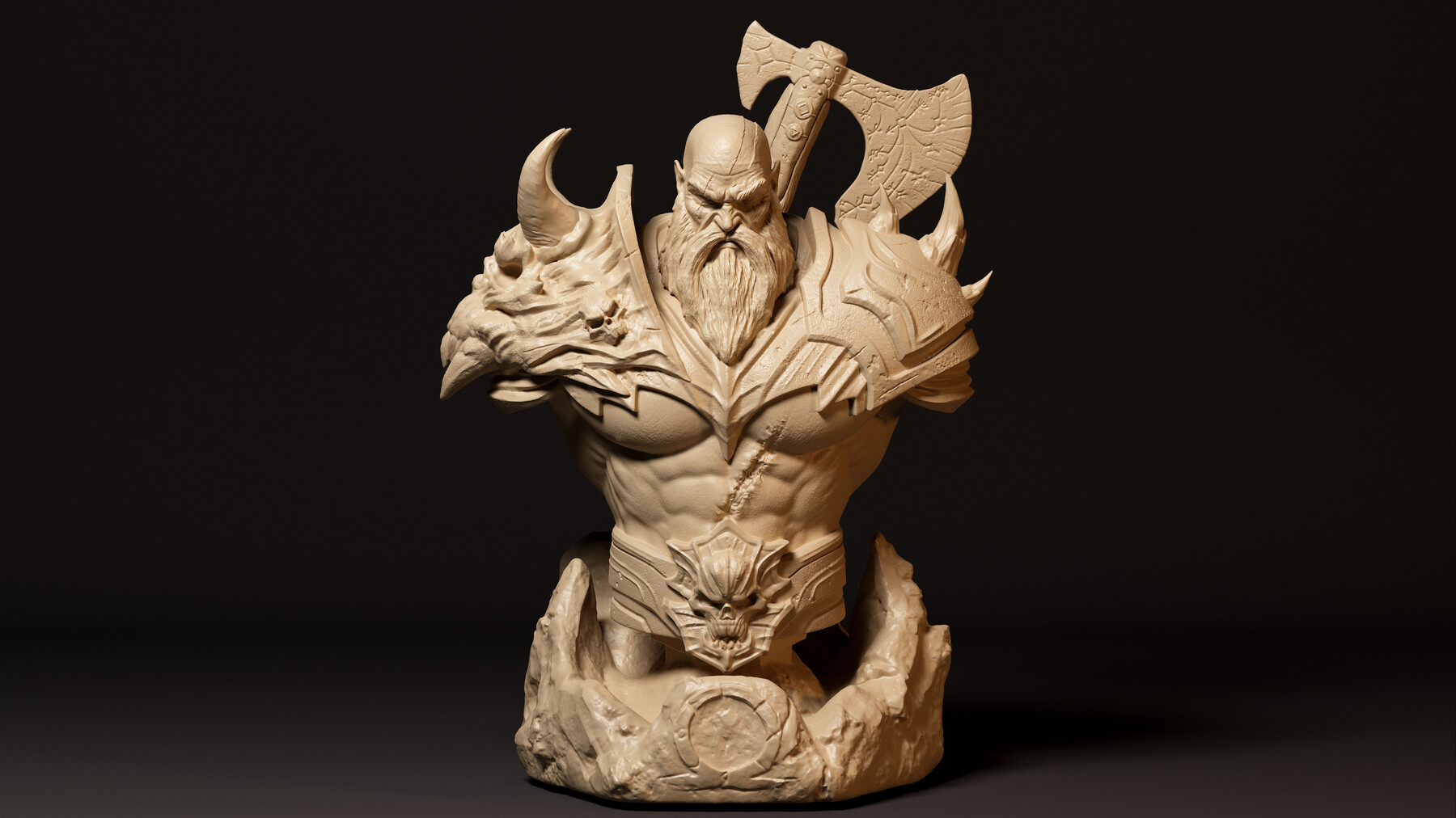 Kratos God of war and Bust - STL 3D print files