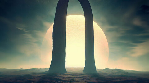 Arch on Planet in Space