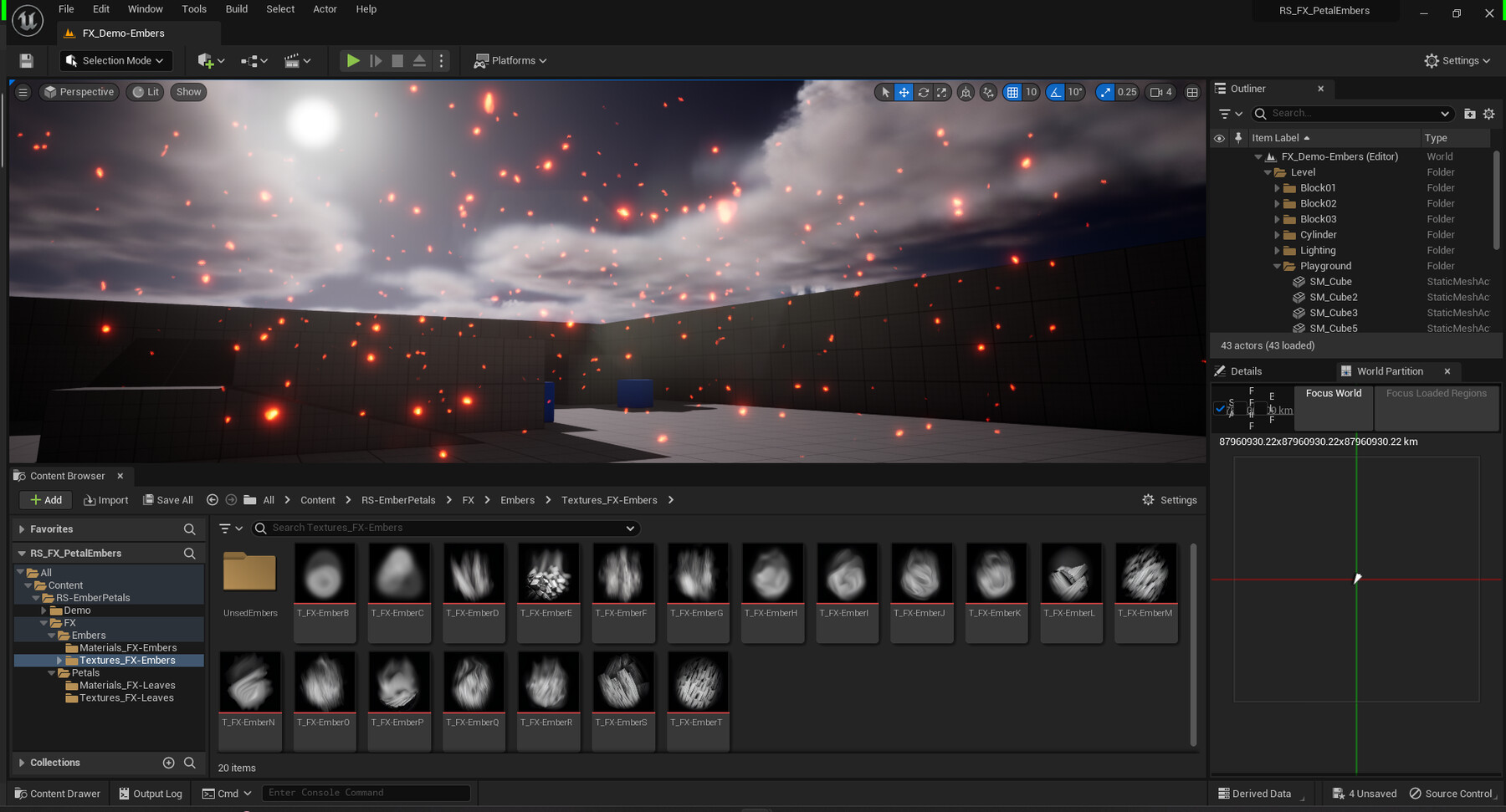 ArtStation - Unreal5 Niagra VFX: Custom Petals & Ember Particle ...