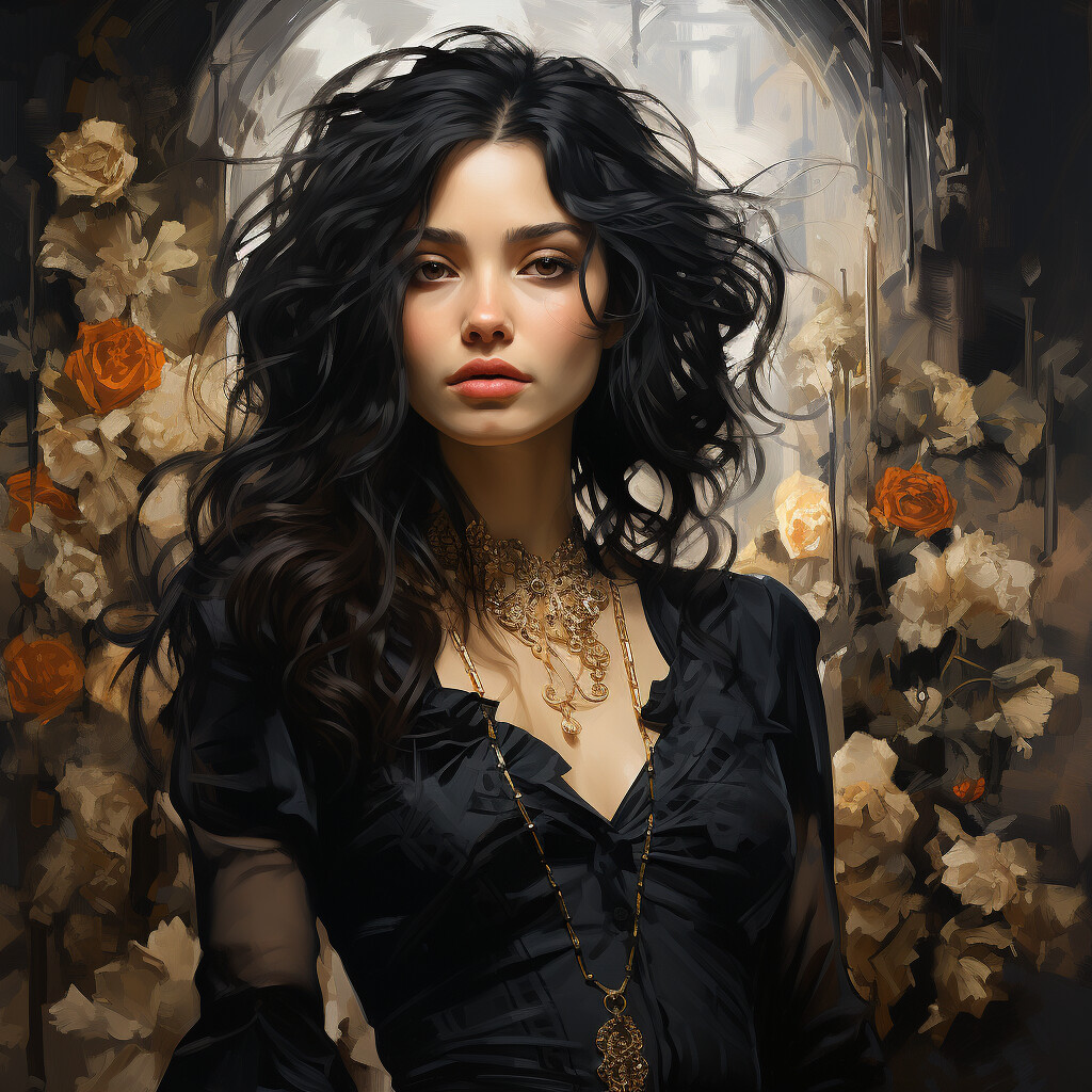 ArtStation - Ebon Enchantment: A Gothic Portrait of Allure and Shadows ...