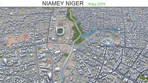 Niamey city Niger 3d model 30km
