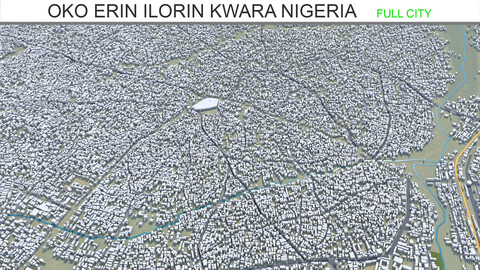 Oko Erin Ilorin city Kwara Nigeria 3d model 30km