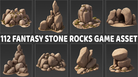 112 Fantasy Stone Rocks Game Asset