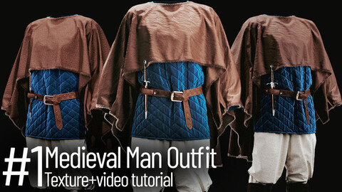 Medieval man outfit #1 - marvelous / clo3d + video tutorial