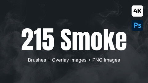 215 Smoke Photoshop Brushes and Overlay + PNG Images | 4K |