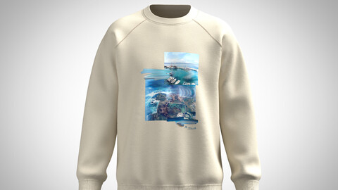 Men's Sweatshirt-Photoprint In Low poly