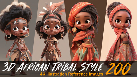 3D African Tribal Style VOL.20 | 4K Reference Images
