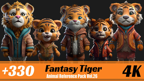 +330 Fantasy Tiger | 4K | Animal Reference pack Vol.26